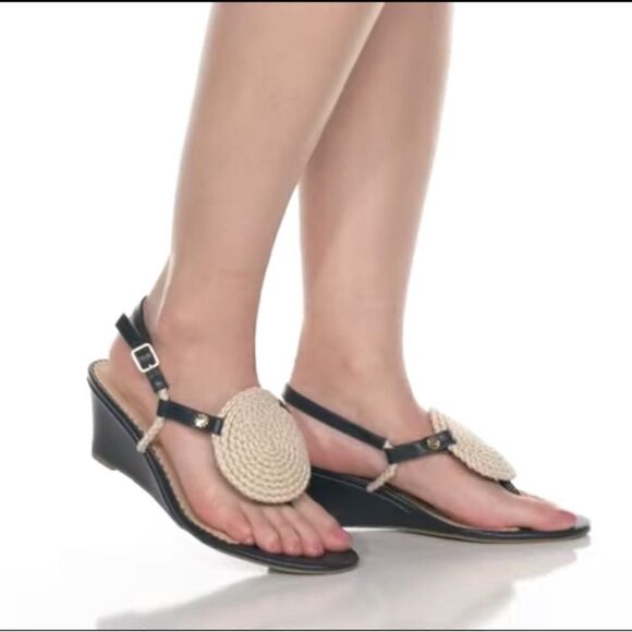 Jack Rogers Reef Edge Leather Sandal in Blue Size 6 - Picture 4 of 14